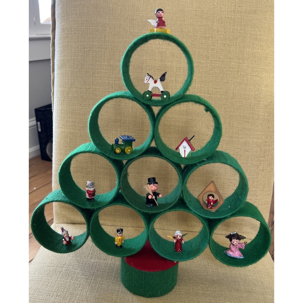 Vintage Handmade Craft Christmas Tree Decor MCM Mid Century Modern Xmas Decor